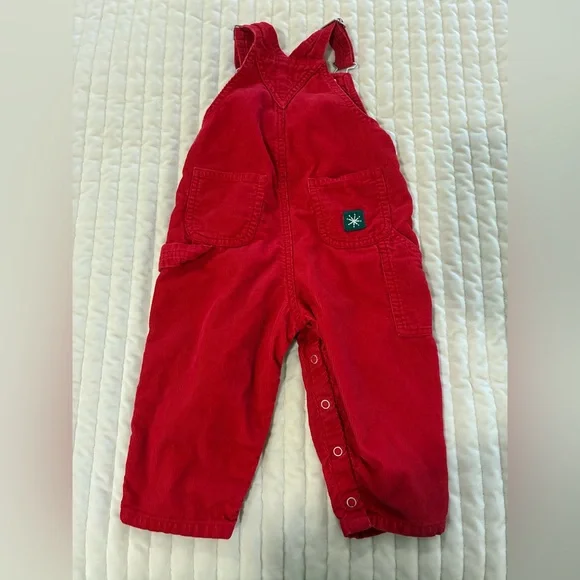 Disney Winnie The Pooh Red Corduroy Overalls Vintage 12 Month - Picture 8 of 8